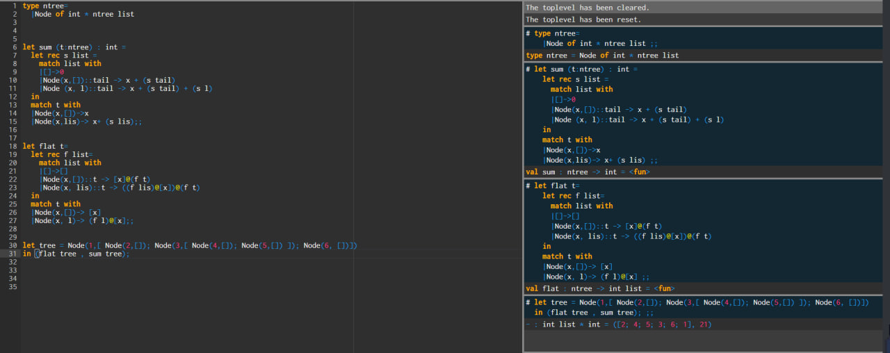 Soluzione possibile della parte ocaml